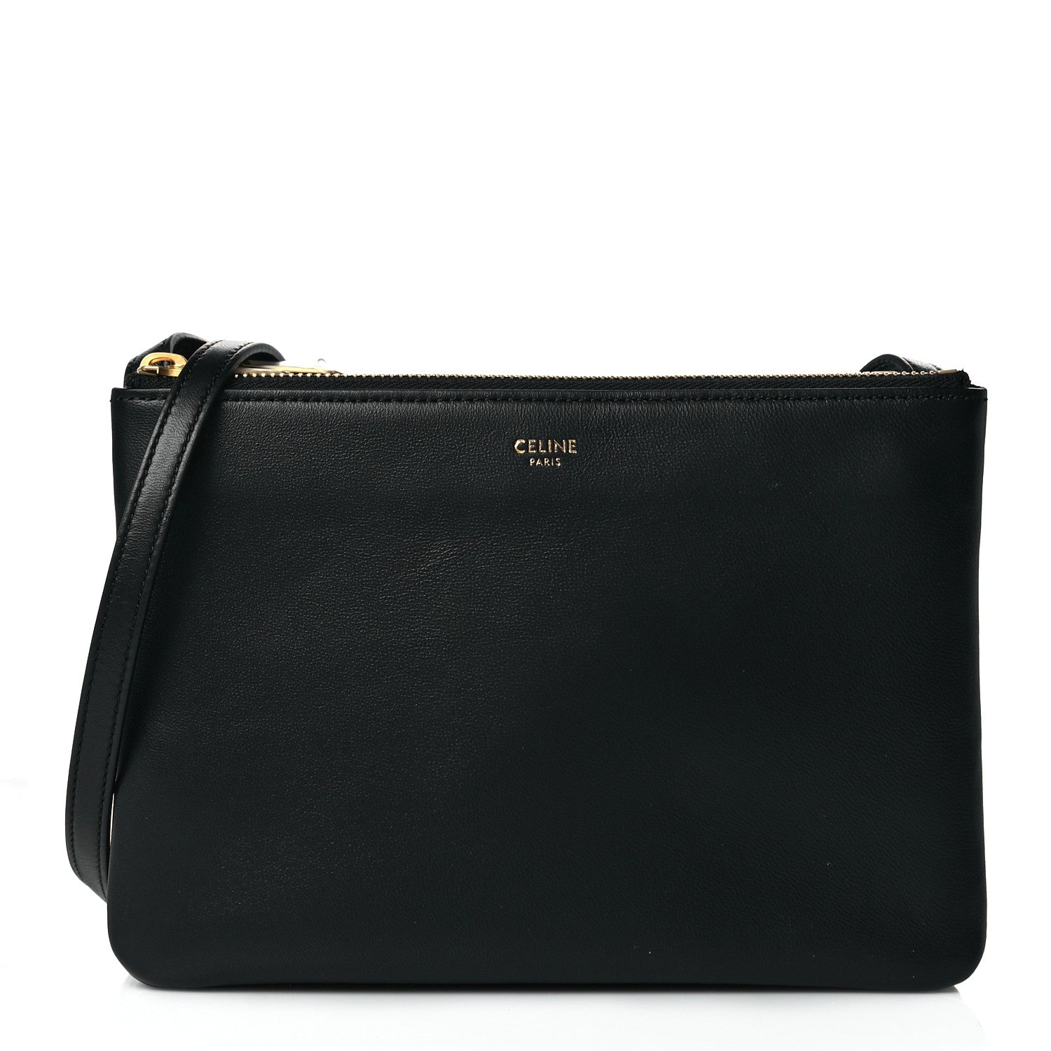 Celine Lambskin Small Trio Crossbody Bag Black 1 of 11