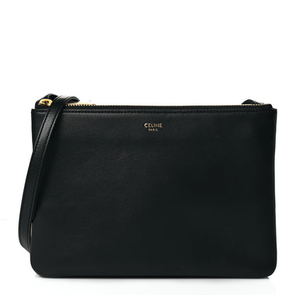 Celine Lambskin Small Trio Crossbody Bag Black 1 of 11