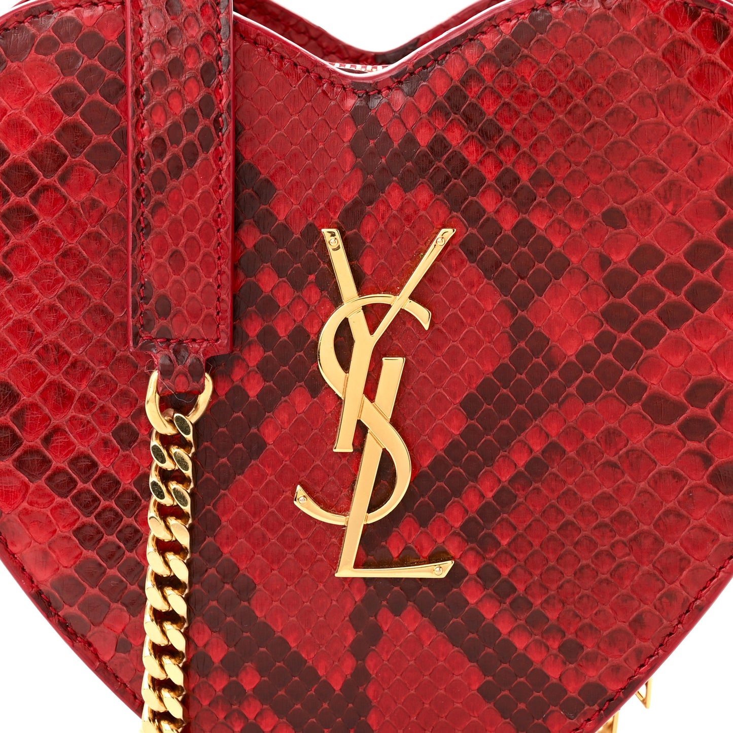 Python Small Love Heart Chain Bag Red Black