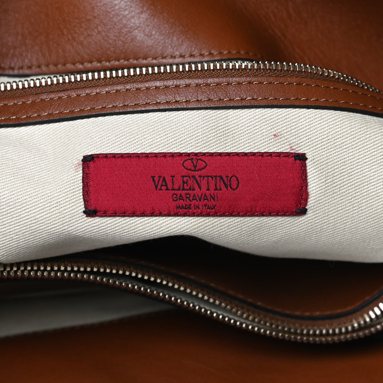 Valentino Garavani Calfskin Macro Rockstud Chain Shoulder Bag Brown 6 of 16