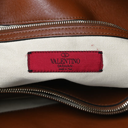 Valentino Garavani Calfskin Macro Rockstud Chain Shoulder Bag Brown 6 of 16