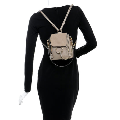 Chloe Suede Calfskin Mini Faye Backpack Motty Grey 2 of 8