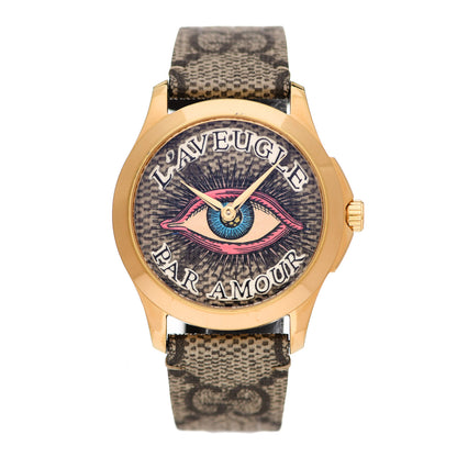 Gucci Stainless Steel Canvas 38mm G-Timeless GG Supreme Par Amour Quartz Watch 1 of 4