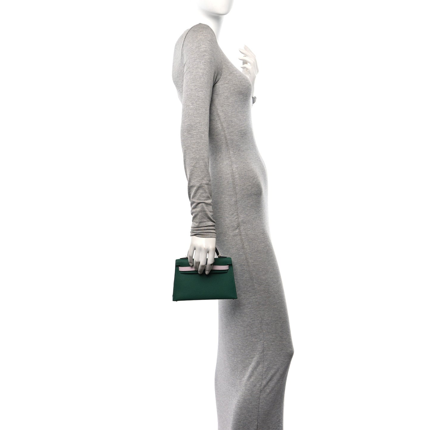 Epsom Tri-Color Mini Kelly Sellier 20 Vert Moyen Mauve Pale Ardoise