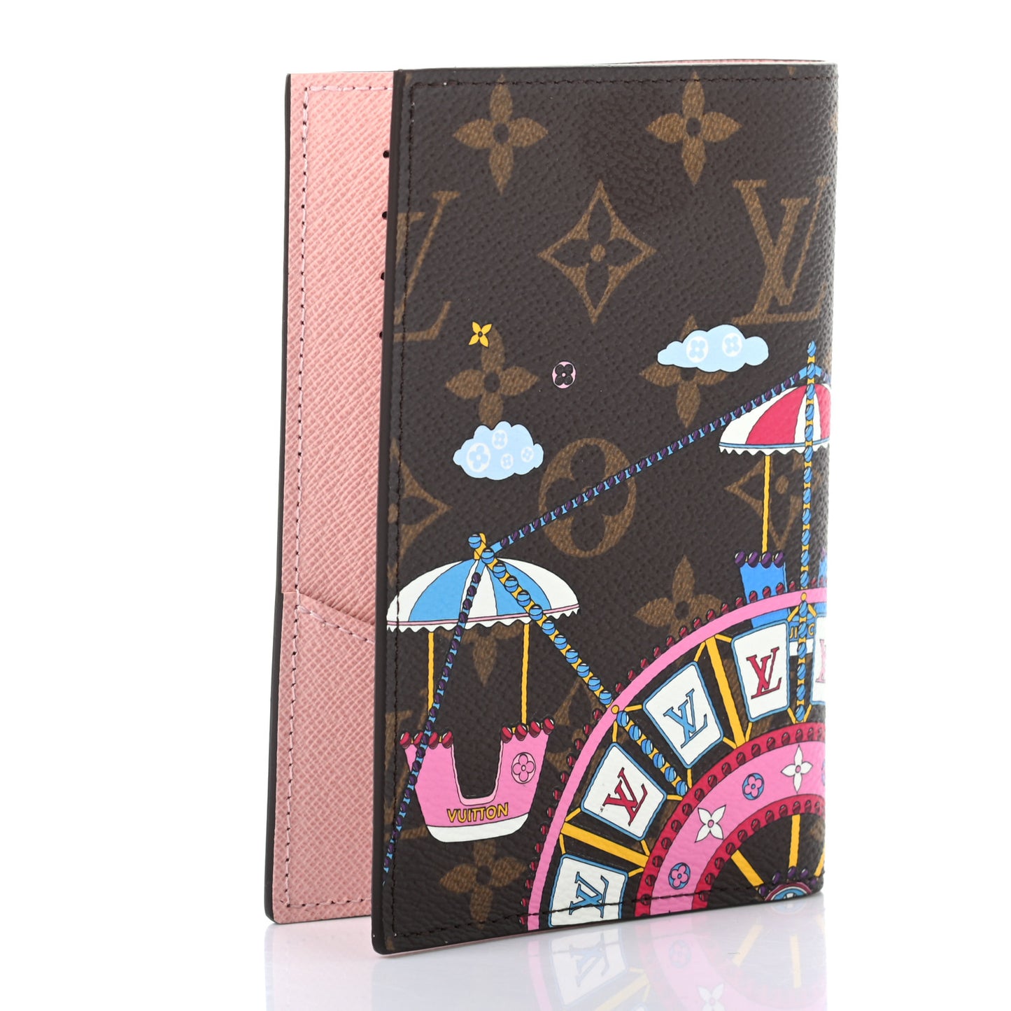 Monogram 2020 Christmas Animation Big Wheel Passport Cover Rose Ballerine