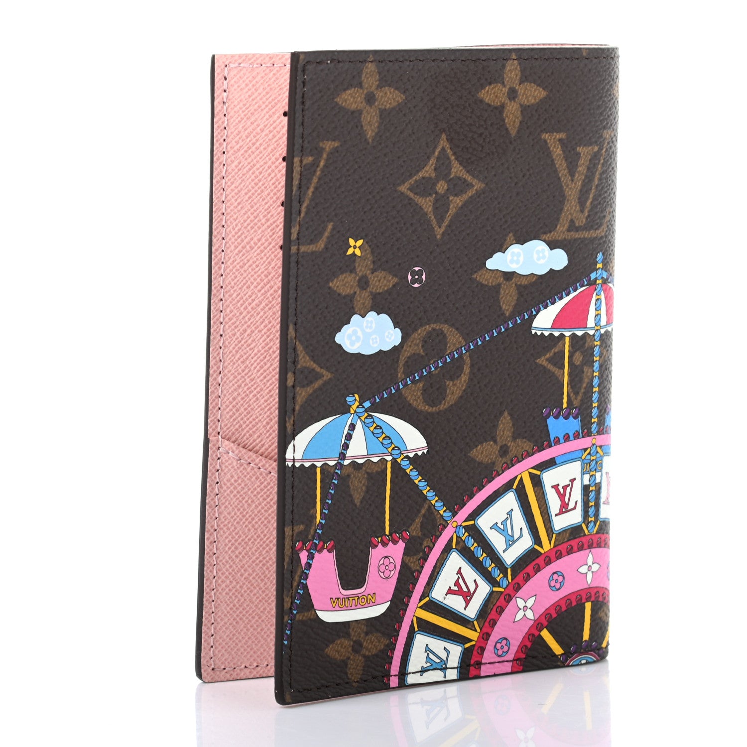Louis Vuitton Monogram 2020 Christmas Animation Big Wheel Passport Cover Rose Ballerine 3 of 7