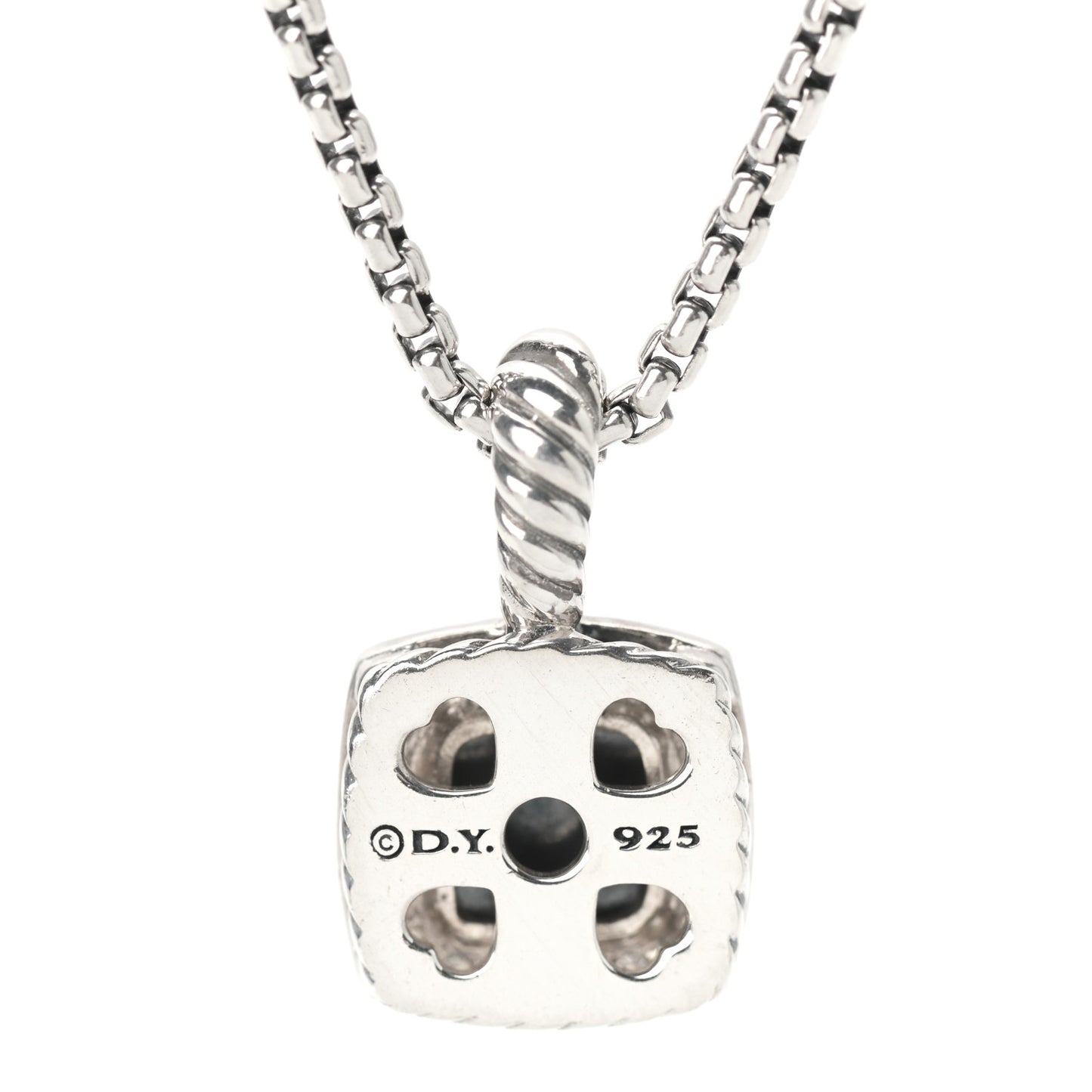Sterling Silver Diamond Black Orchid 7mm Petite Albion Necklace