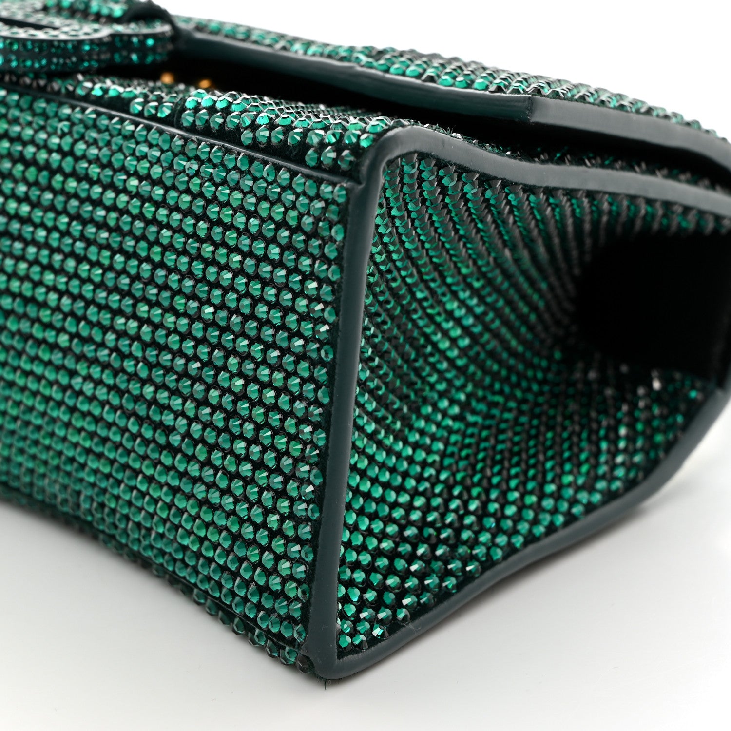 Balenciaga Strass Suede Hourglass Top Handle Bag XS Emerald 10 of 10