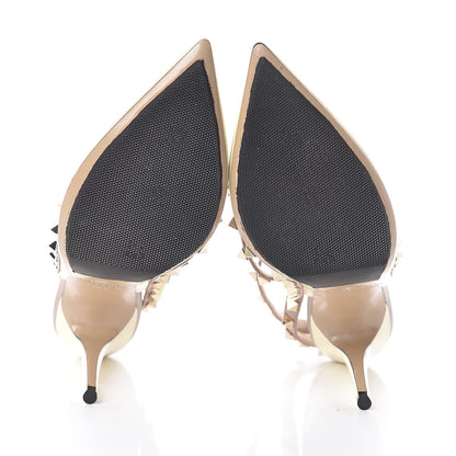 Valentino Garavani Patent Rockstud Ankle Strap 100mm Pumps 36.5 Light Ivory Poudre 7 of 7