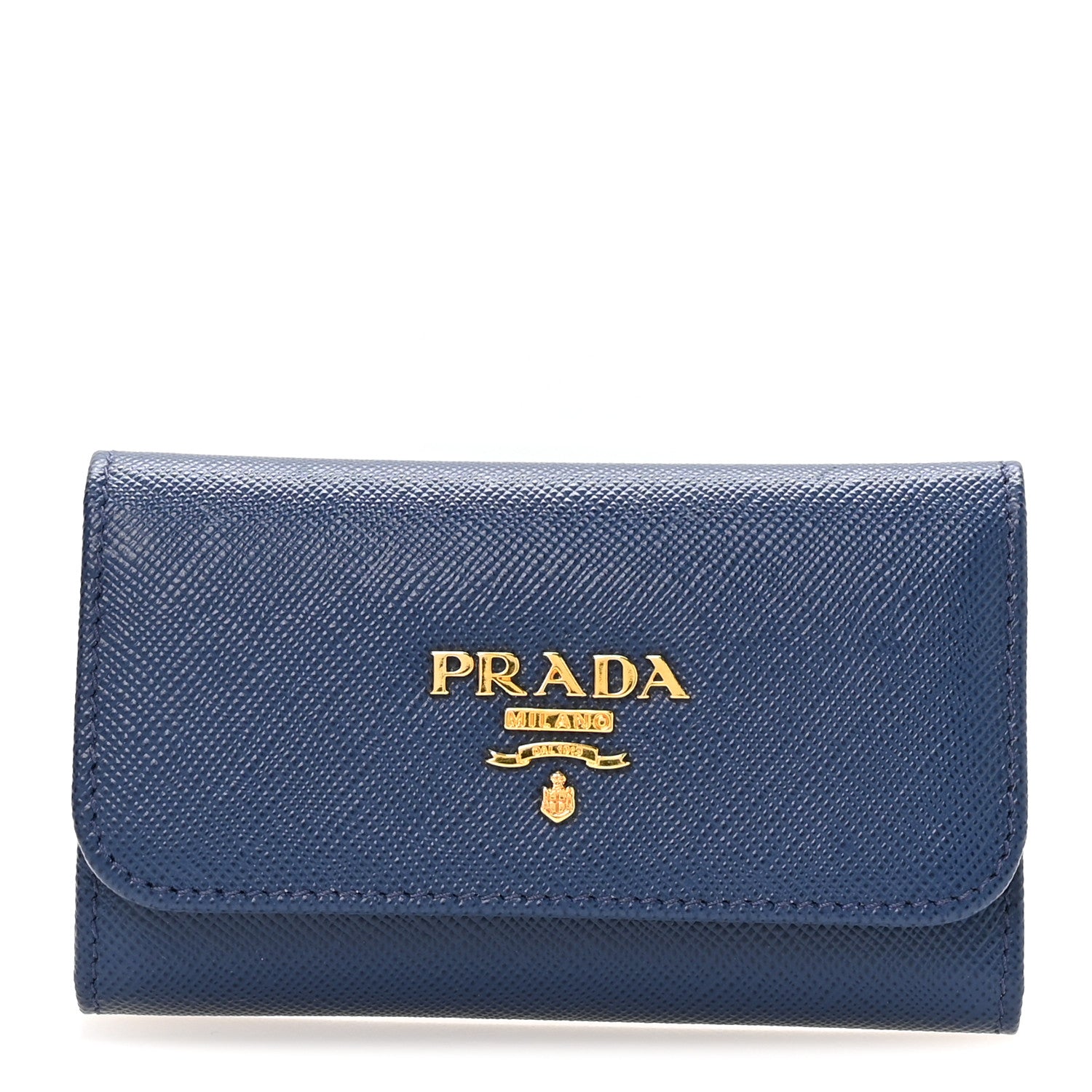 Prada Saffiano Fiocco 6 Key Holder Bluette 1 of 8