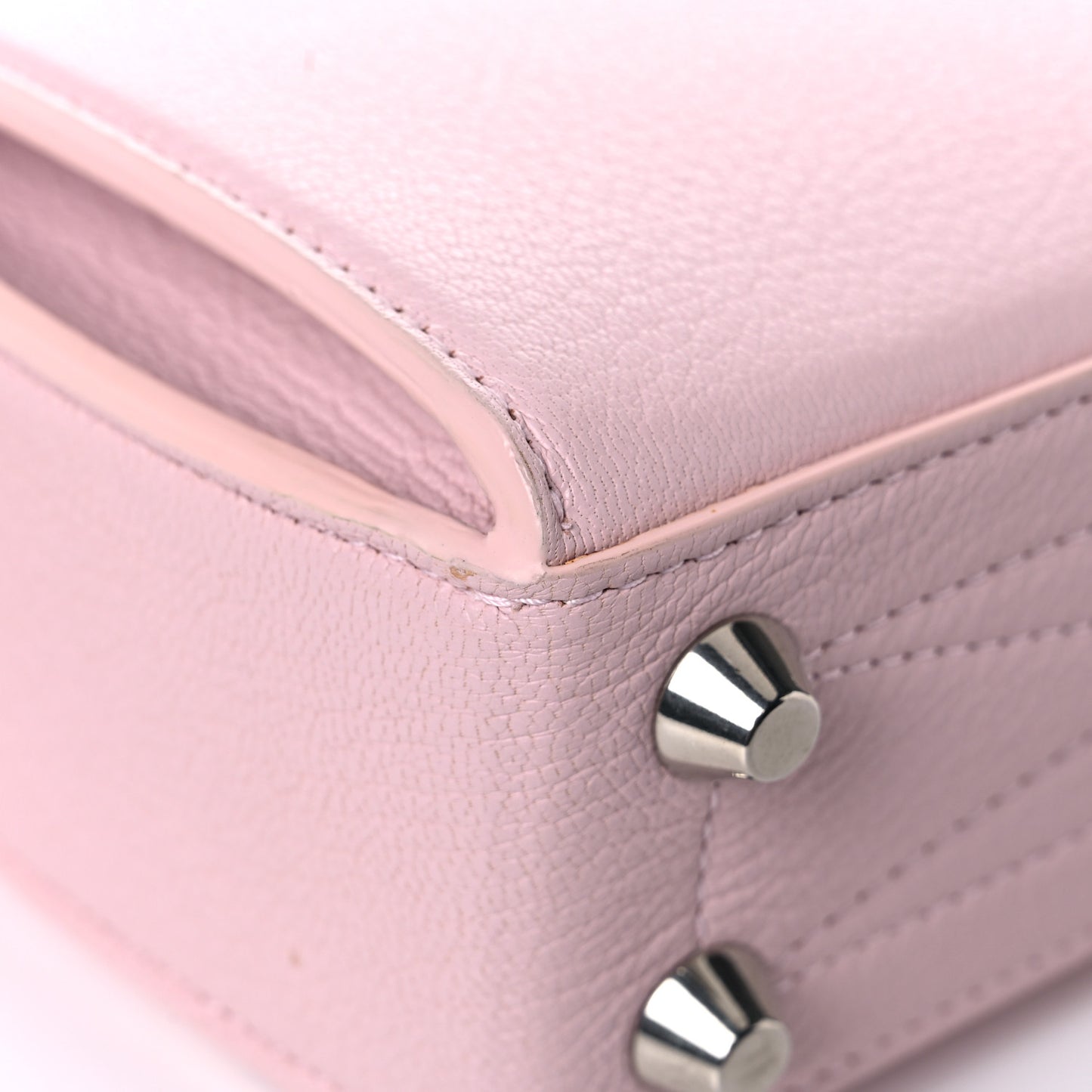 Calfskin Silk Scarf Box Shoulder Bag 16 Baby Pink Ivory