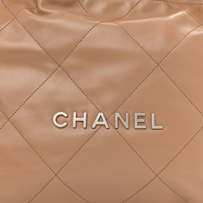 Chanel Shiny Calfskin Quilted Small Chanel 22 Beige 9 of 12