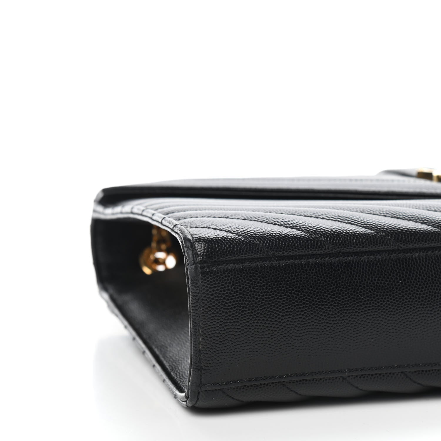 Saint Laurent Grain De Poudre Matelasse Chevron Large Monogram Satchel Black 6 of 7