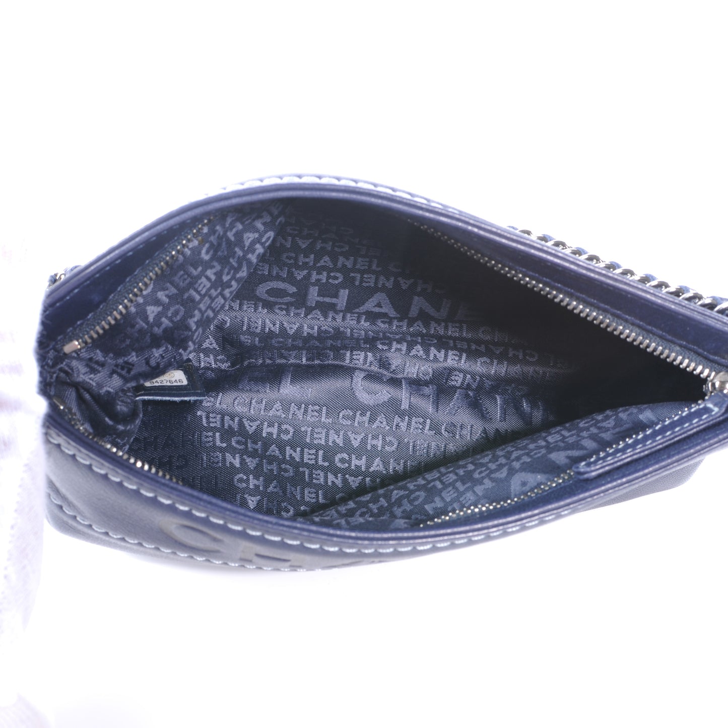 Leather Lax Pochette Navy Blue