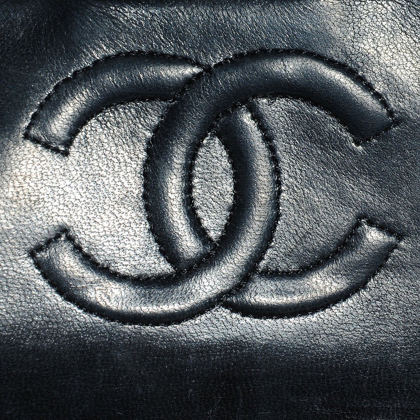 Lambskin Quilted Mini Square Flap Black
