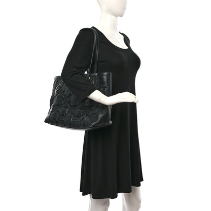 Gucci Calfskin GG Matelasse Medium Ophidia Shopping Tote Black 2 of 9
