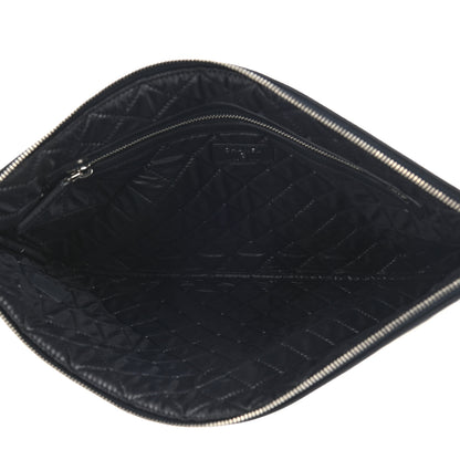 Chanel Striped Canvas Deauville Pouch Clutch Beige 5 of 7