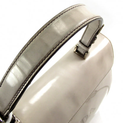Prada Leather Jacquard Logo Framed Handbag Grey 7 of 10