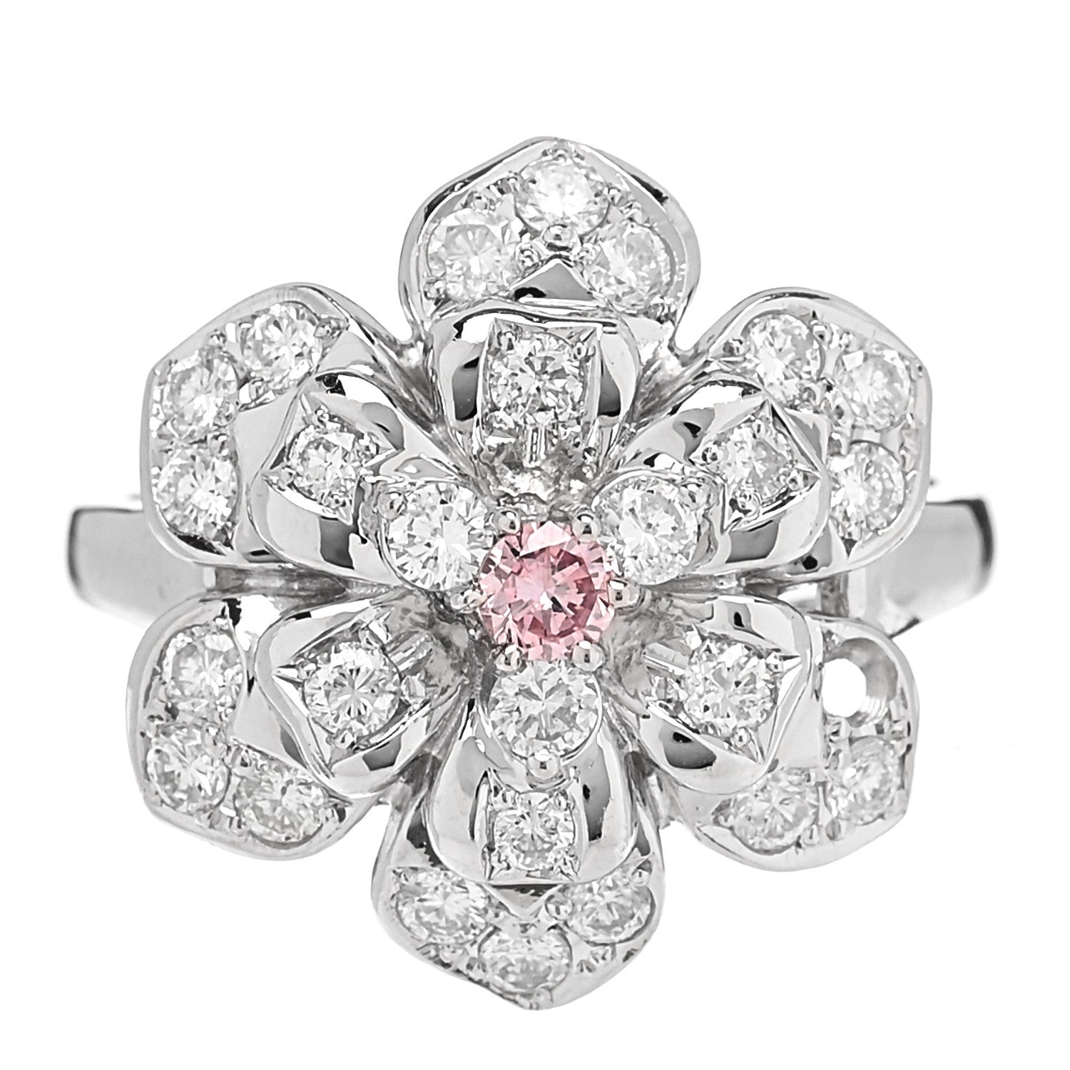 Parker & West by FASHIONPHILE Platinum Pink Diamond 1.11ctw Flower Cocktail Ring 57 8 1 of 10