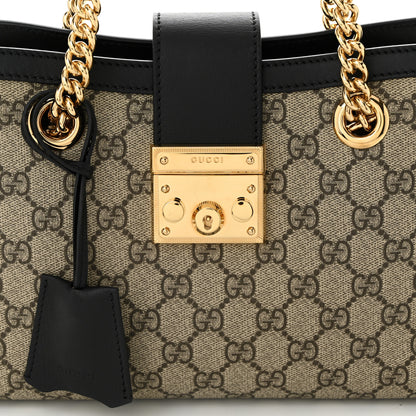 Gucci GG Supreme Monogram Small Padlock Tote Black 8 of 10