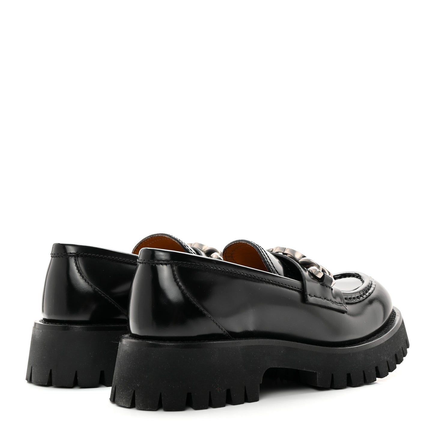 Cordovan Lux Womens Jeanne Platform Lug Sole 30/45mm Loafers 37 Black