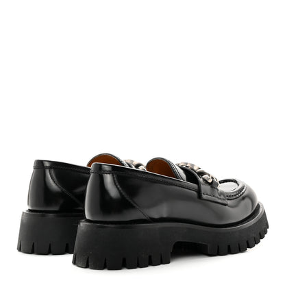 Gucci Cordovan Lux Womens Jeanne Platform Lug Sole 30/45mm Loafers 37 Black 4 of 9