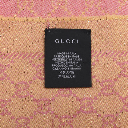 Gucci Wool Lame Jacquard GG Monogram Stenlux Scarf Pink 4 of 4