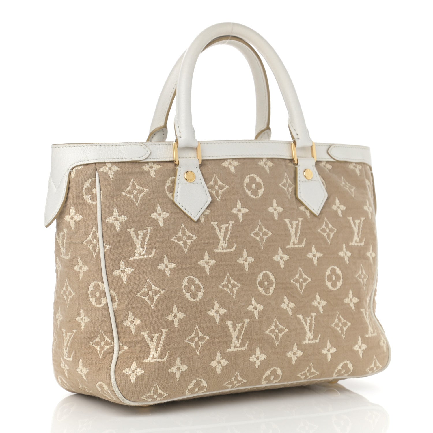 Louis Vuitton Monogram Sabbia Cabas MM White 3 of 15