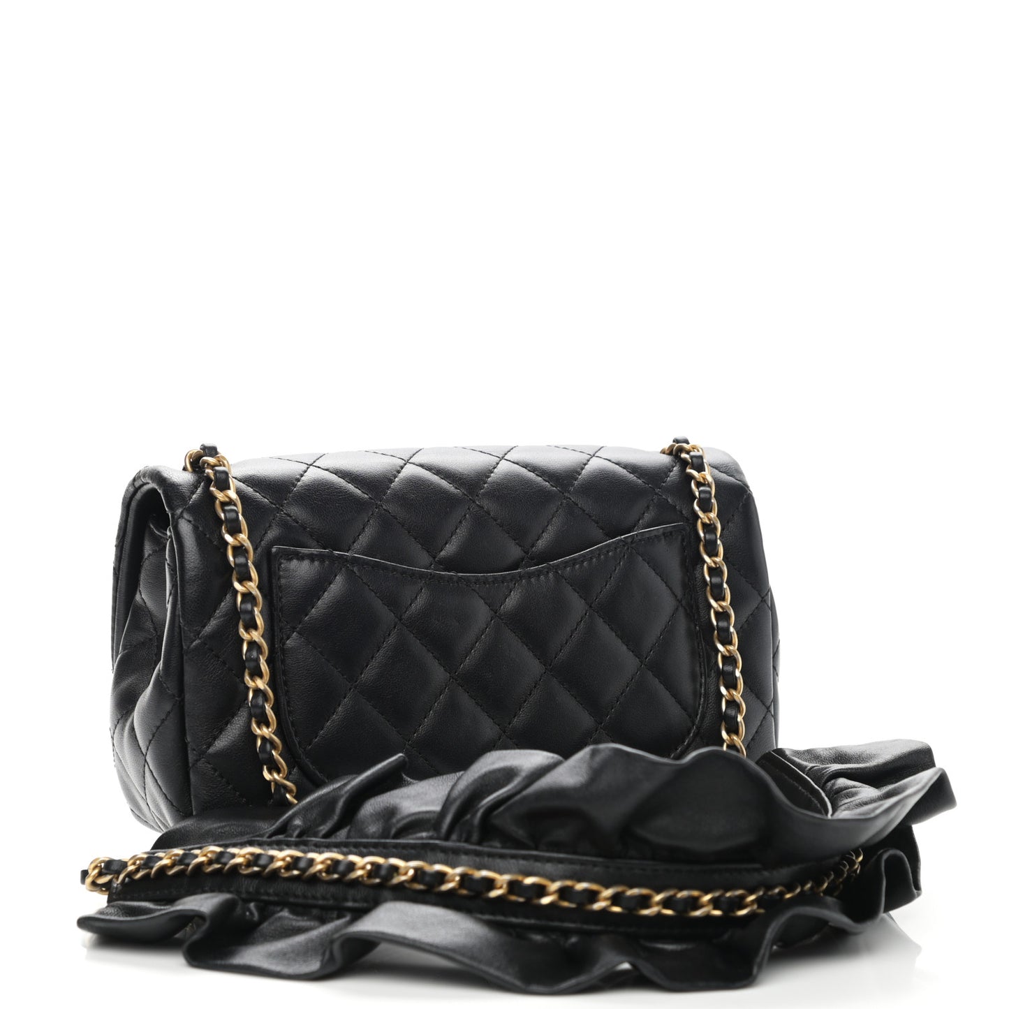 Lambskin Quilted Mini Romance Rectangular Flap Black