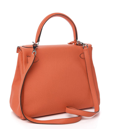 Hermes Togo Kelly Retourne 28 Orange Poppy 2 of 34