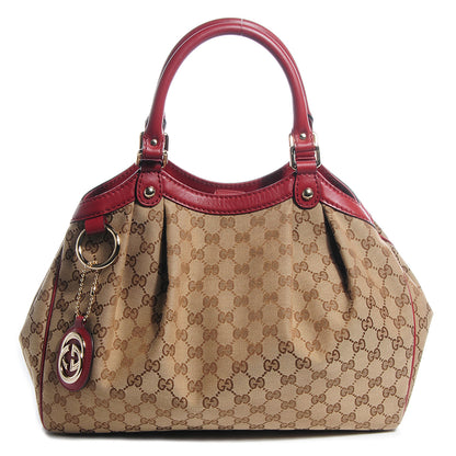 Gucci Monogram Medium Sukey Tote Red 1 of 9