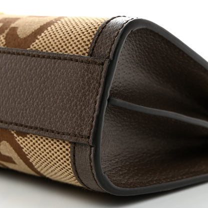 Gucci Monogram Jumbo GG Textured Dollar Calfskin Web Small Ophidia Chain Shoulder Bag Camel Ebony New Acero 11 of 12