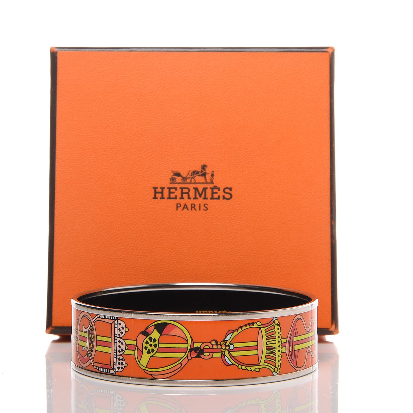 Enamel Printed Wide Concours D'Etriers Bracelet 65