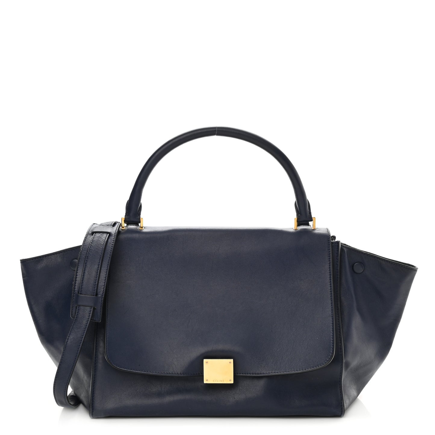 Smooth Calfskin Medium Trapeze Navy Blue