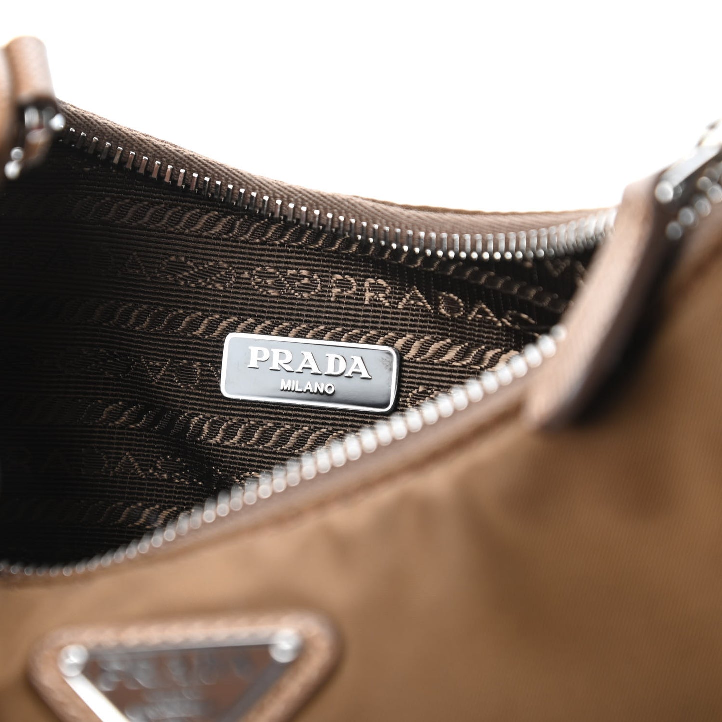 Tessuto Nylon Saffiano Re-Edition 2005 Shoulder Bag Cacao
