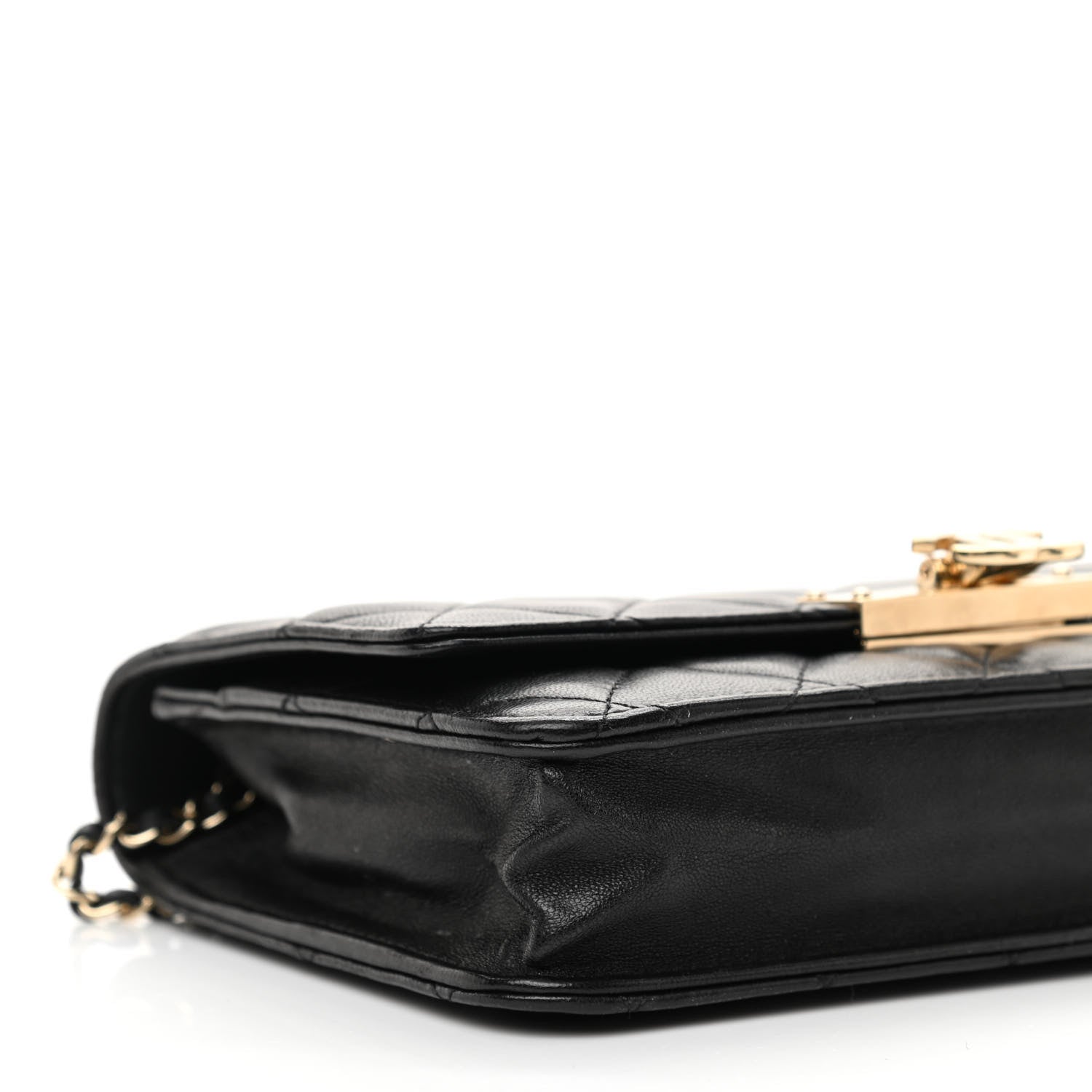 Chanel Lambskin Quilted Golden Class Wallet On Chain WOC Black 10 of 11