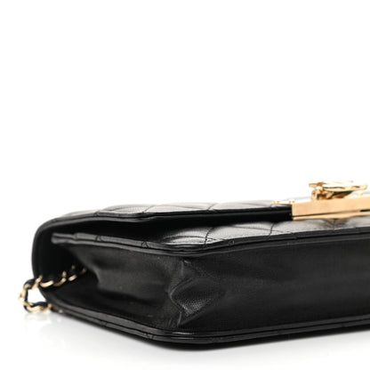 Chanel Lambskin Quilted Golden Class Wallet On Chain WOC Black 10 of 11