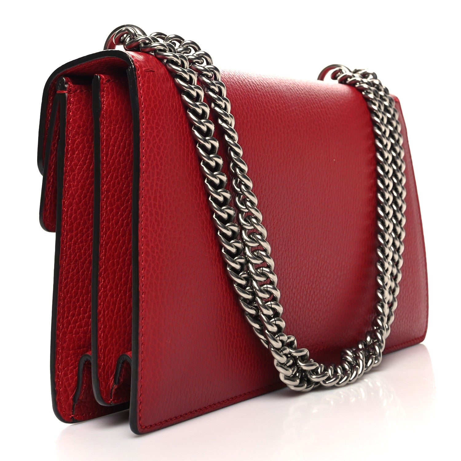 Gucci Dollar Calfskin Swarovski Crystal Small Dionysus Shoulder Bag Hibiscus Red 3 of 12