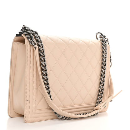 Chanel Lambskin Quilted Large Boy Flap Beige 3 of 12