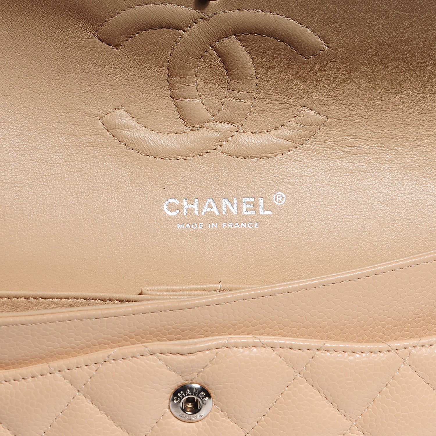 Chanel Caviar Quilted Medium Double Flap Beige Clair 5 of 7