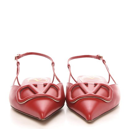 Valentino Garavani Nappa Vlogo Slingback Flats 38 Rouge Pur 2 of 9