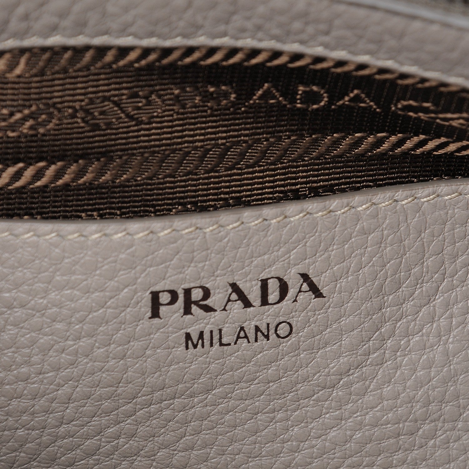 Prada Vitello Daino Zippered Crossbody Bag Pomice 6 of 8