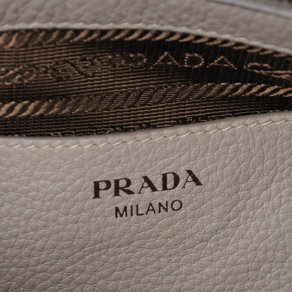 Prada Vitello Daino Zippered Crossbody Bag Pomice 6 of 8