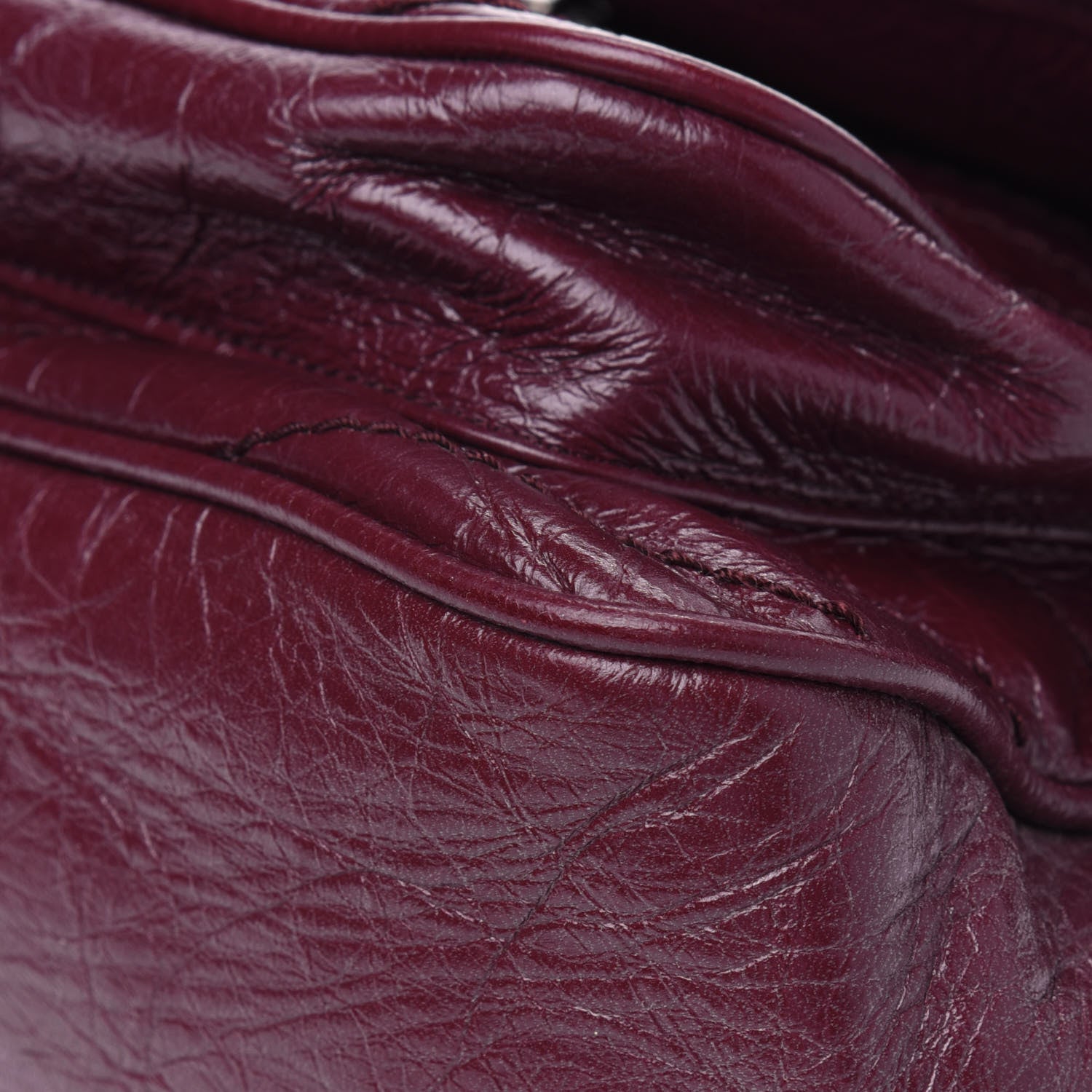 Saint Laurent Crinkled Calfskin Matelasse Monogram Medium Niki Chain Satchel Burgundy 12 of 17