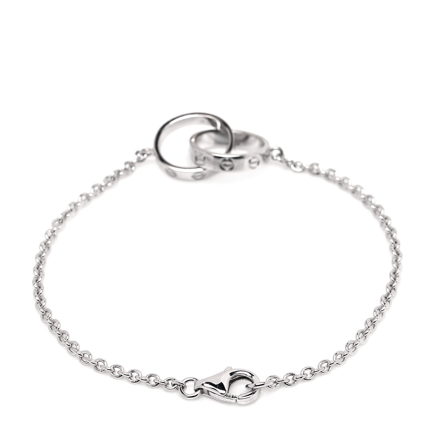 Cartier 18K White Gold Interlocking LOVE Bracelet 6 of 10