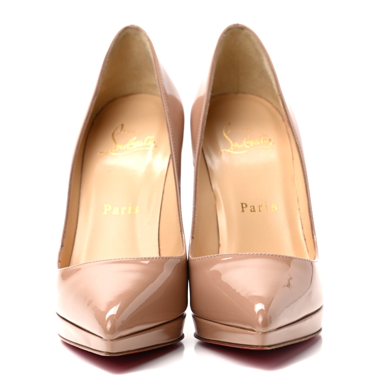 Christian Louboutin Patent Pigalle Plato 120 Pumps 34.5 Nude 2 of 8