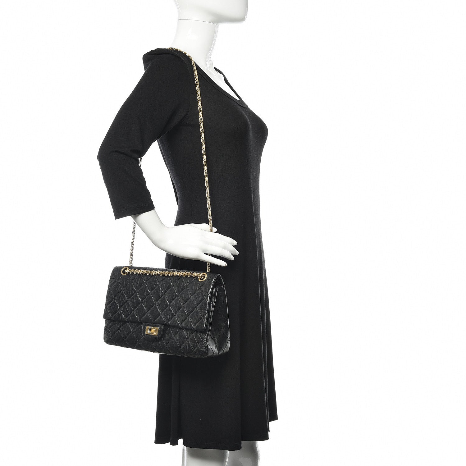 Chanel Aged Calfskin Quilted 2.55 Reissue 226 Flap Black 2 of 11