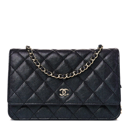 Chanel Iridescent Caviar Quilted Wallet On Chain WOC Black 1 of 11