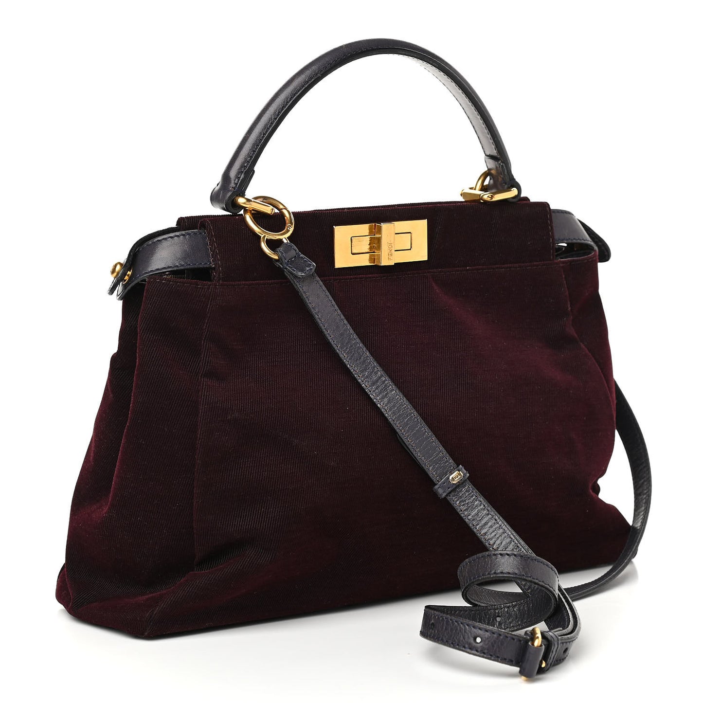 Denim Vitello Zucca Medium Peekaboo Iconic Satchel Vinaccia Blue Navy