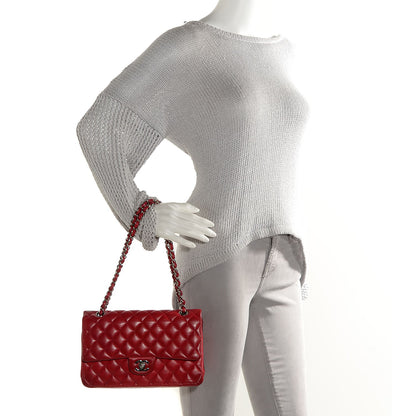 Chanel Lambskin Quilted Medium Double Flap Red 2 of 8